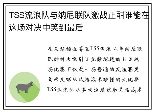 TSS流浪队与纳尼联队激战正酣谁能在这场对决中笑到最后